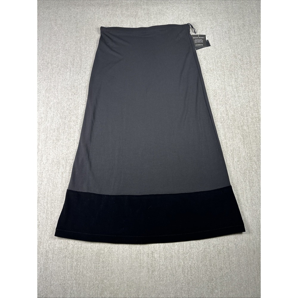 Liz Claiborne Maxi Skirt Women S Petite Black Velvet Trim Whimsygoth Stretch